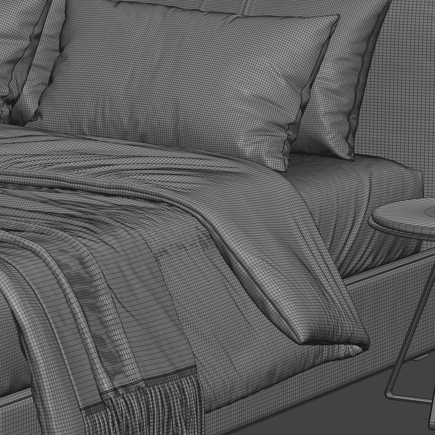 Upholstered Bed 3D model_2