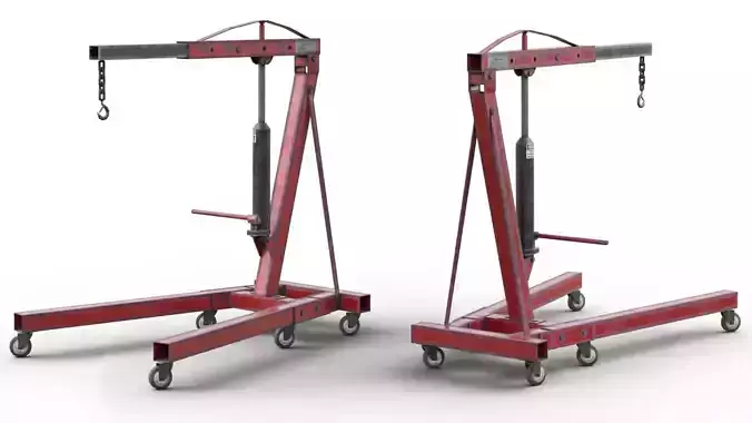 Hydraulic Engine Hoist - Weathered and Worn 