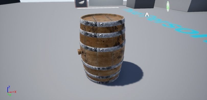 Old Wooden Barrel Low-poly 3D model_3