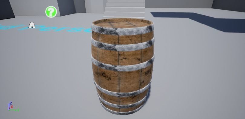 Old Wooden Barrel Low-poly 3D model_2