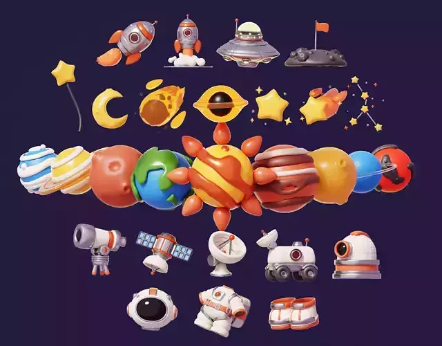 Space and planet item pack
