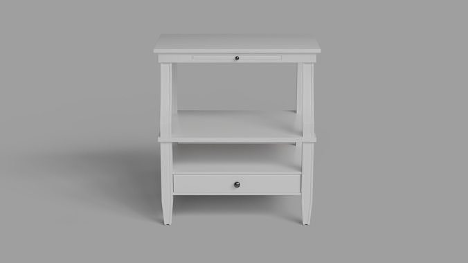 Newton Antique White Storage Nightstand White 3D model