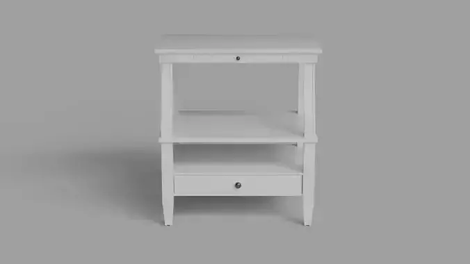 Newton Antique White Storage Nightstand White 3D model
