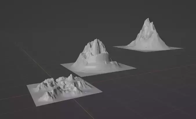 Various landscape height maps Free 3D model