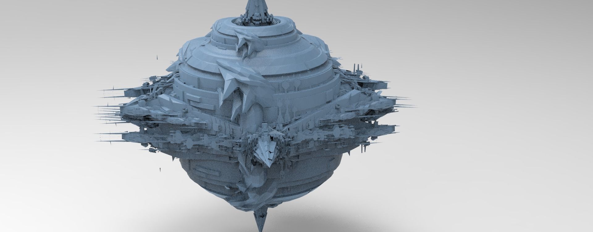 Sci fi Locust Globe shape 3D model_1