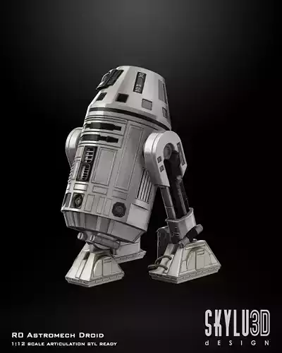 R0 Astromech Droid One12 Scale Articulation STL files 3D print model