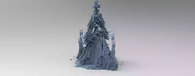 Sci Fi Locust Tower array Halved   Low-poly 3D model
