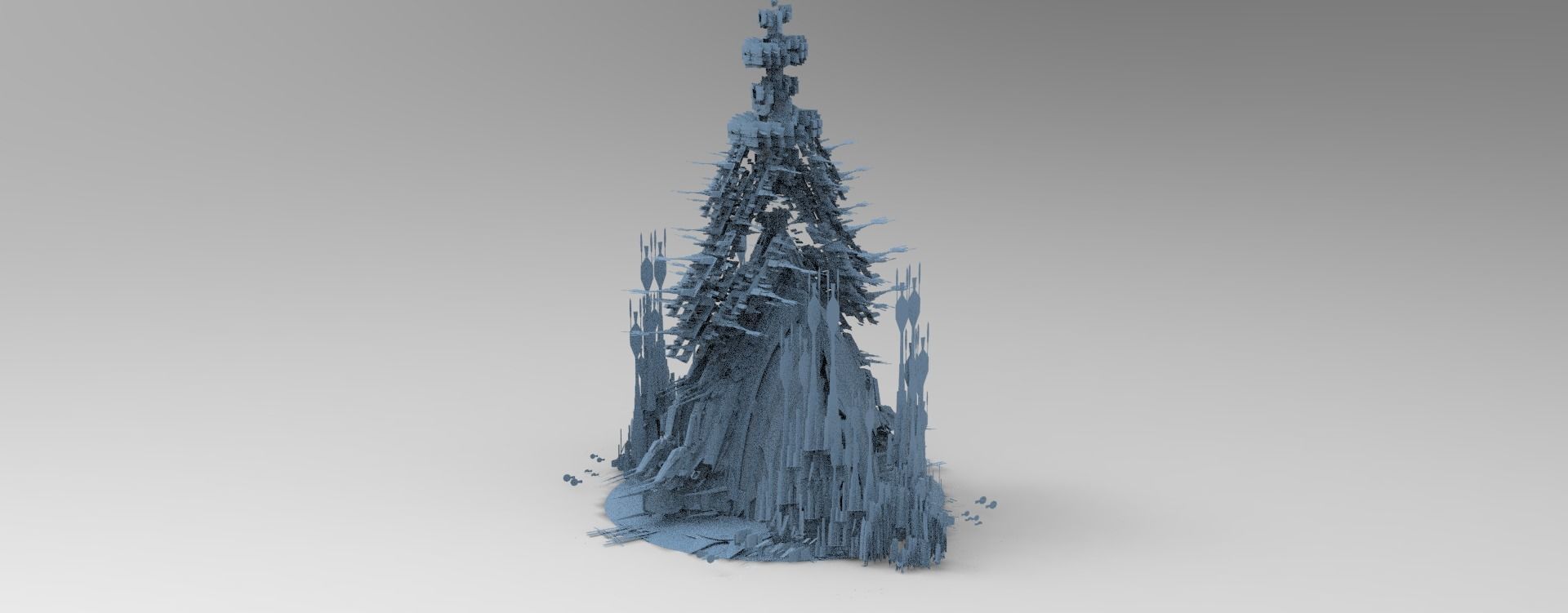 Sci Fi Chrysler Building Tower versions 3D model_1