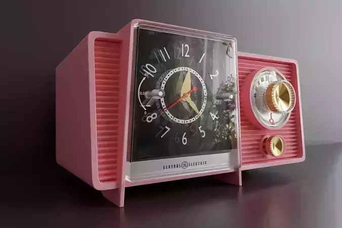 Vintage radio with clock 90