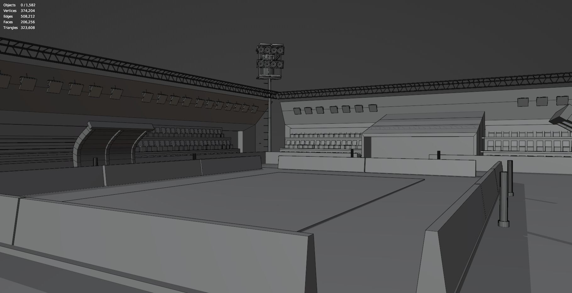 Kabaddi Indoor Stadium For Mobile Game - Untextured Low-poly 3D model_16