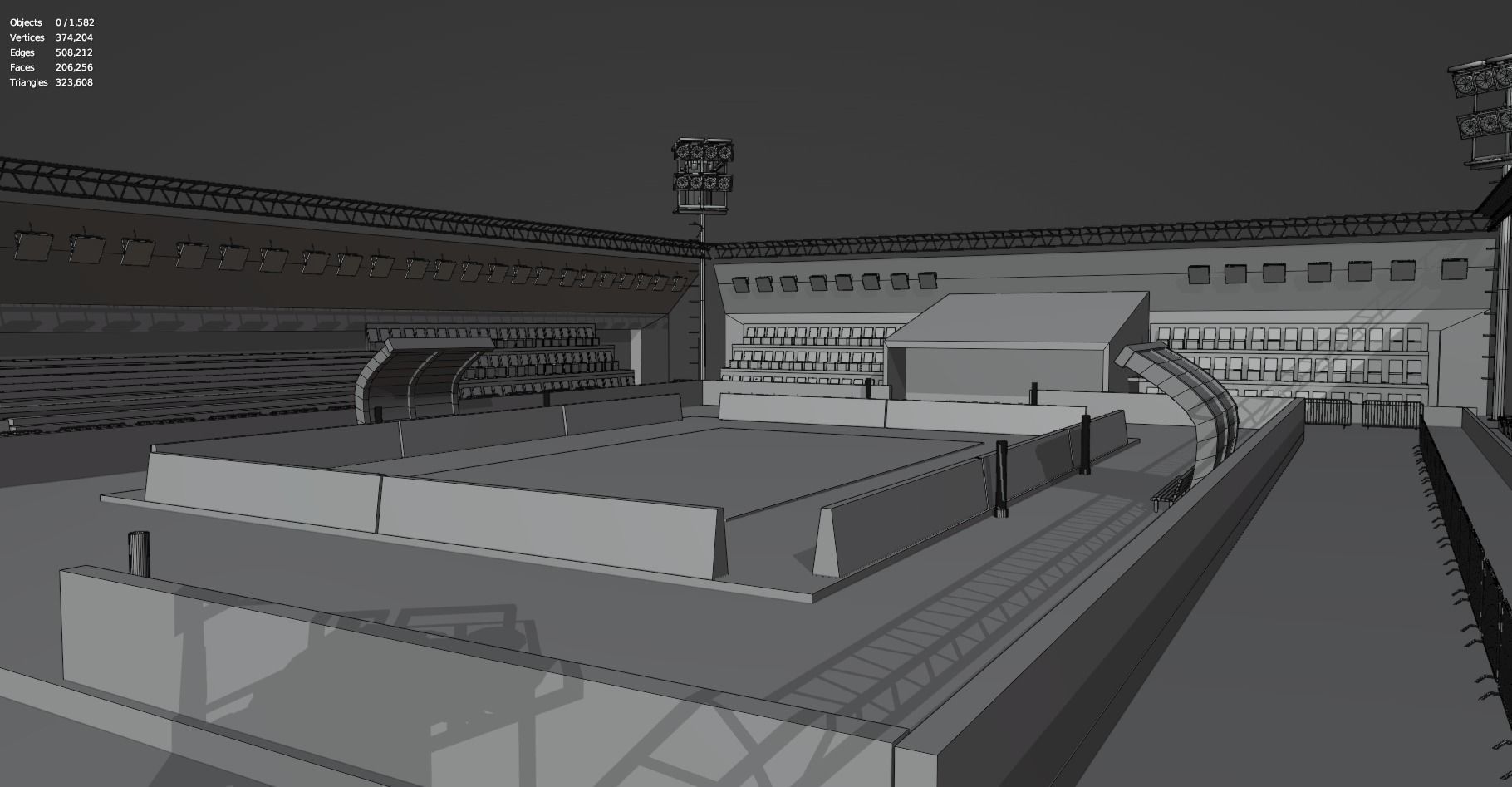 Kabaddi Indoor Stadium For Mobile Game - Untextured Low-poly 3D model_13