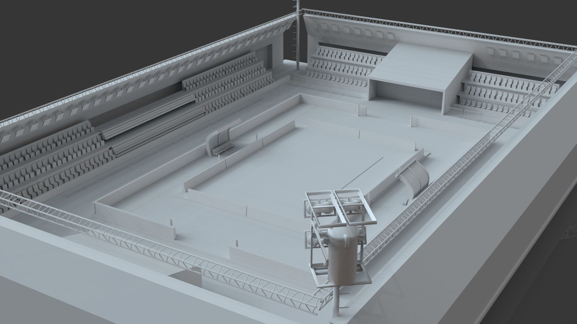 Kabaddi Indoor Stadium For Mobile Game - Untextured Low-poly 3D model_3