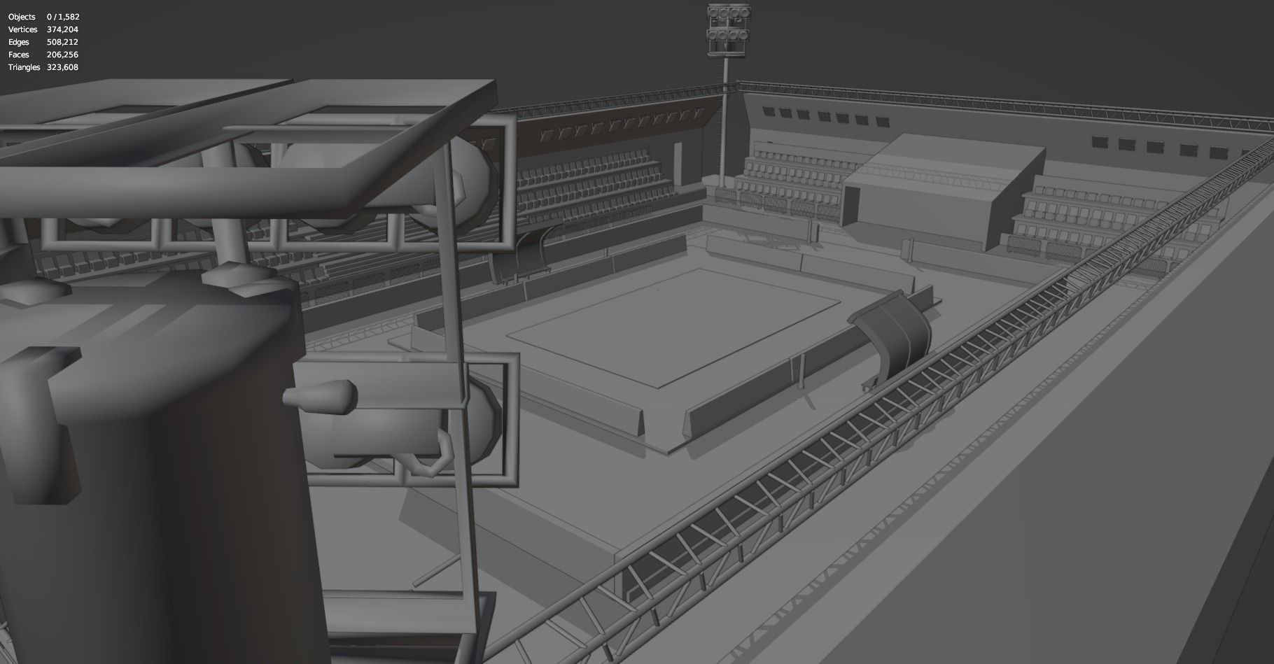 Kabaddi Indoor Stadium For Mobile Game - Untextured Low-poly 3D model_8