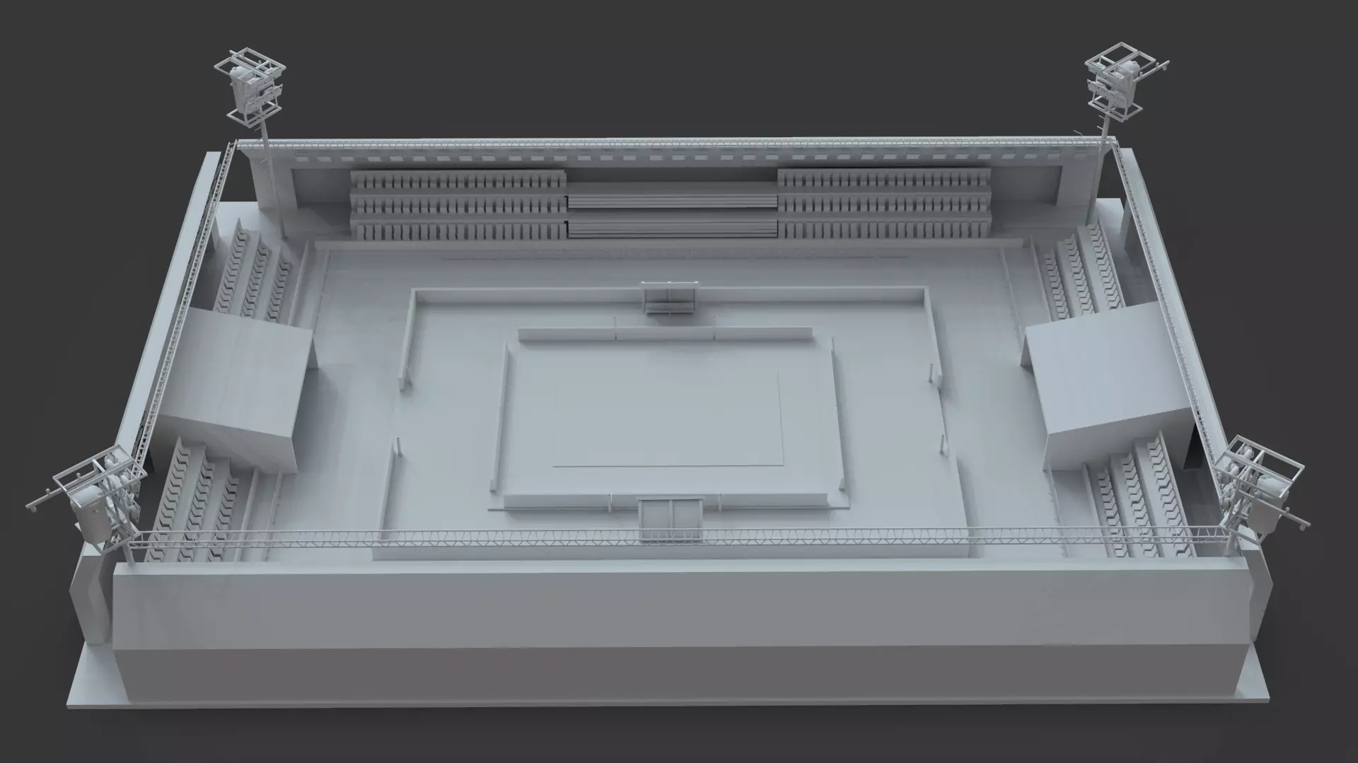 Kabaddi Indoor Stadium For Mobile Game - Untextured Low-poly 3D model_0