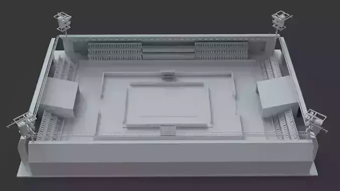 Kabaddi Indoor Stadium For Mobile Game - Untextured