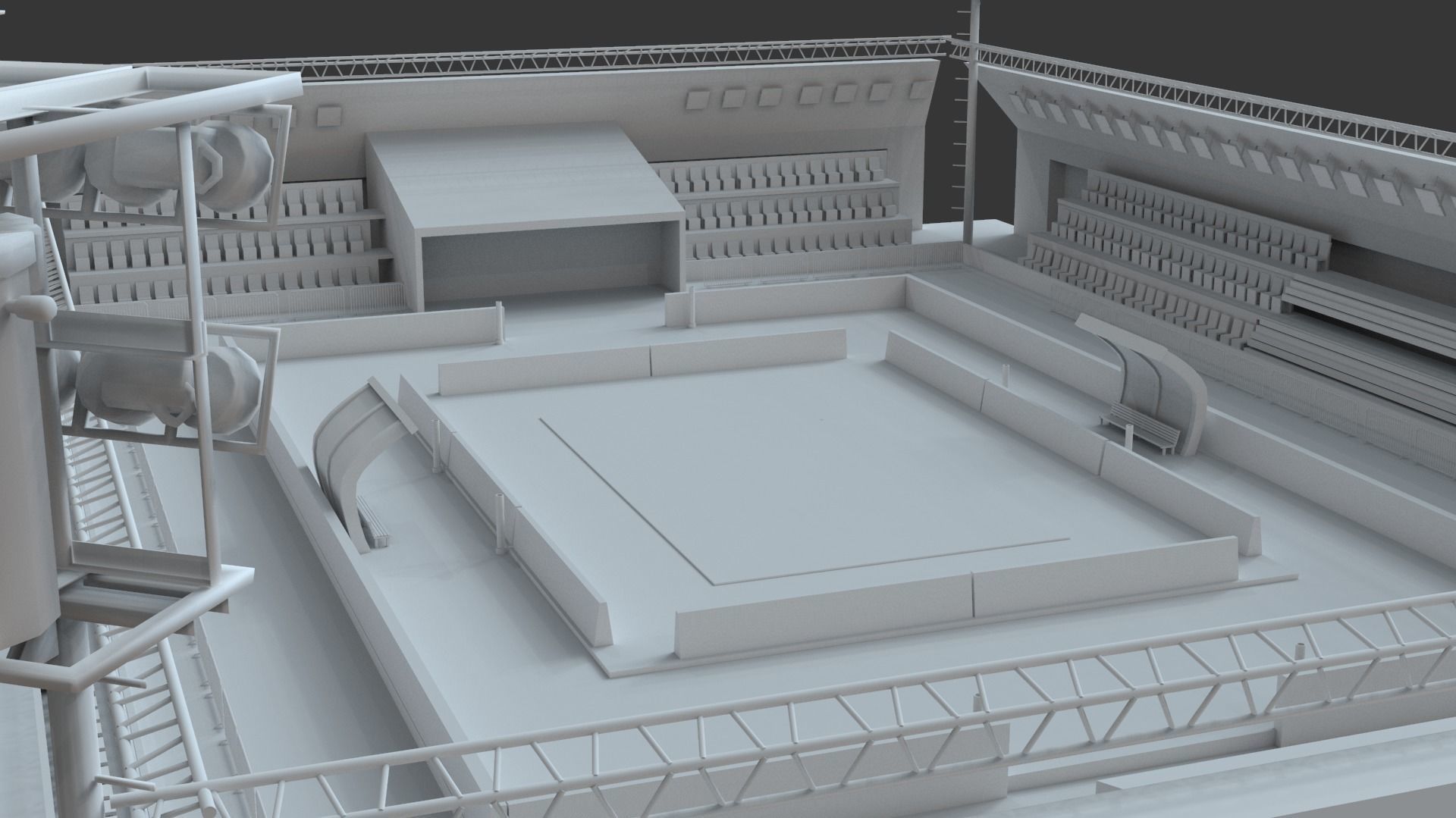 Kabaddi Indoor Stadium For Mobile Game - Untextured Low-poly 3D model_4
