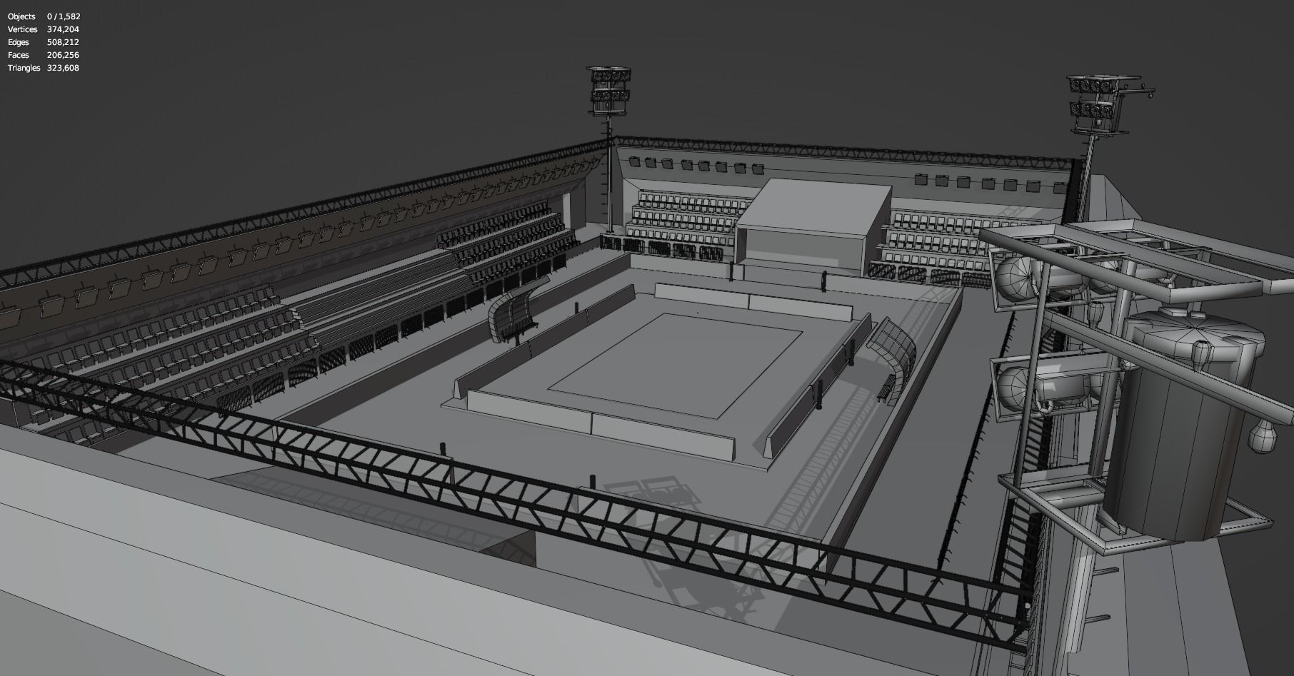 Kabaddi Indoor Stadium For Mobile Game - Untextured Low-poly 3D model_18