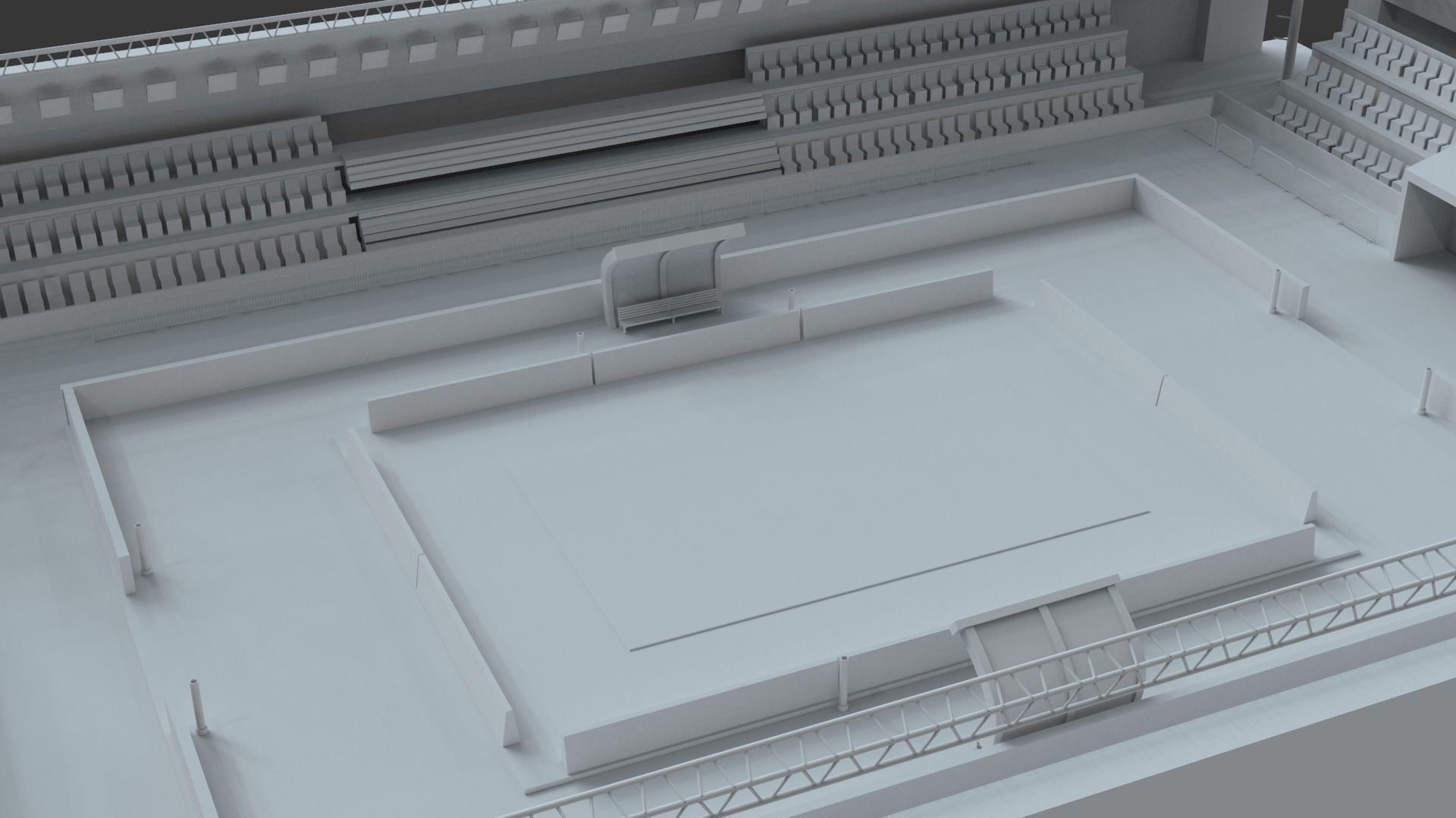 Kabaddi Indoor Stadium For Mobile Game - Untextured Low-poly 3D model_2