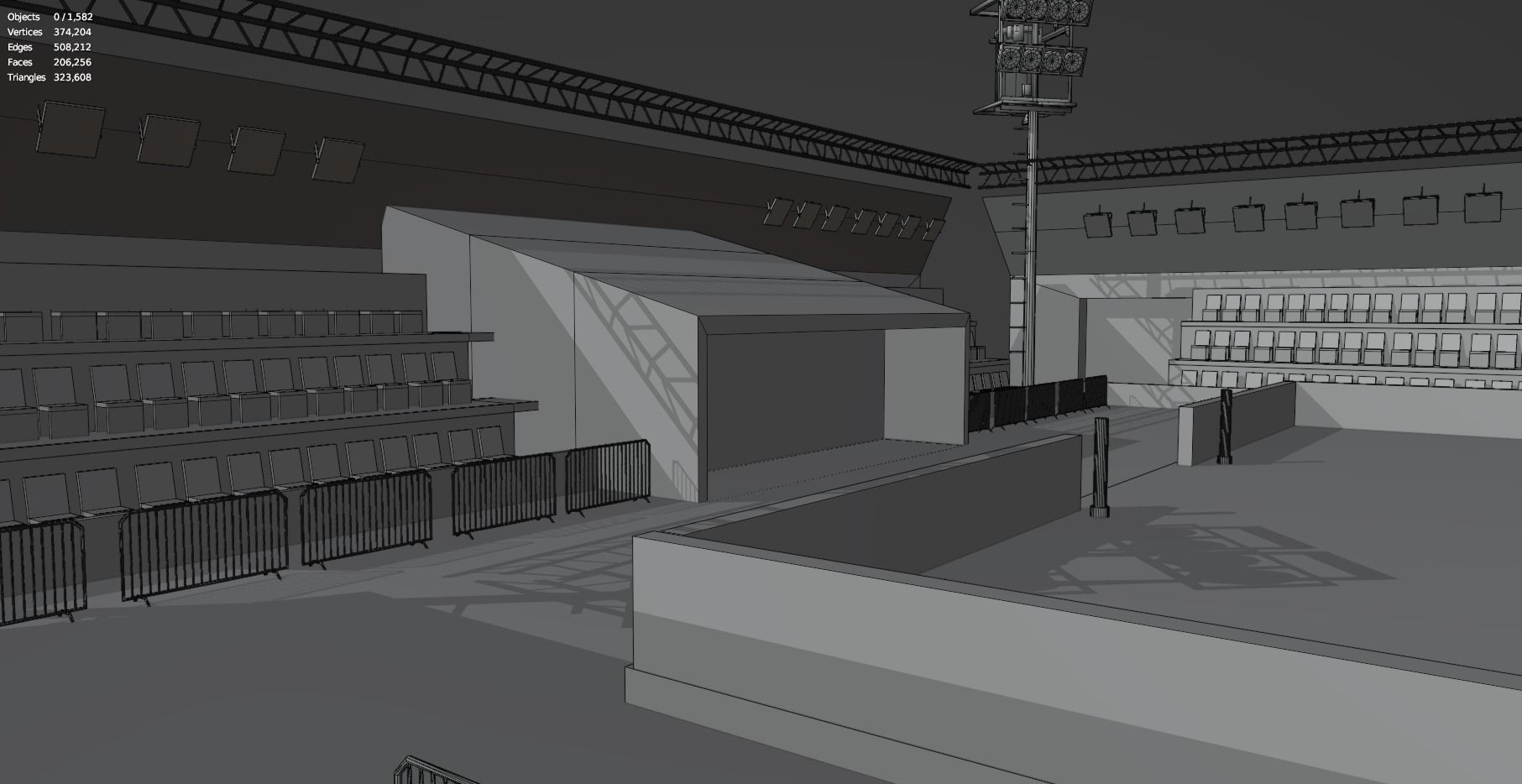 Kabaddi Indoor Stadium For Mobile Game - Untextured Low-poly 3D model_12