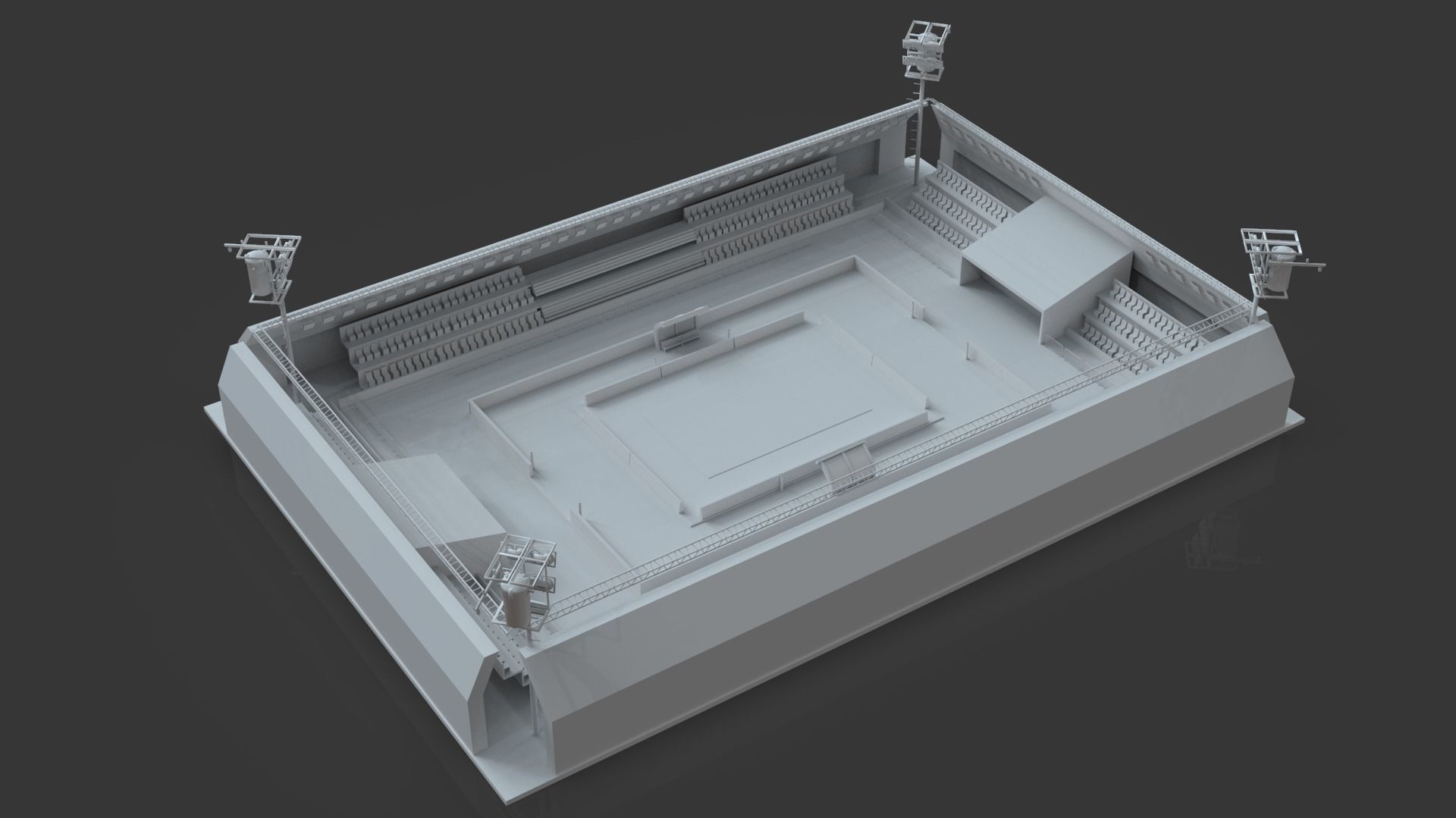 Kabaddi Indoor Stadium For Mobile Game - Untextured Low-poly 3D model_5