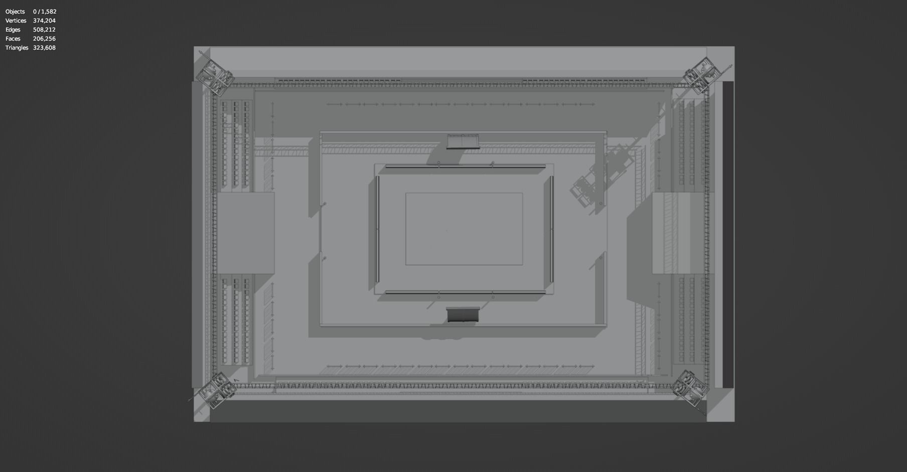 Kabaddi Indoor Stadium For Mobile Game - Untextured Low-poly 3D model_6