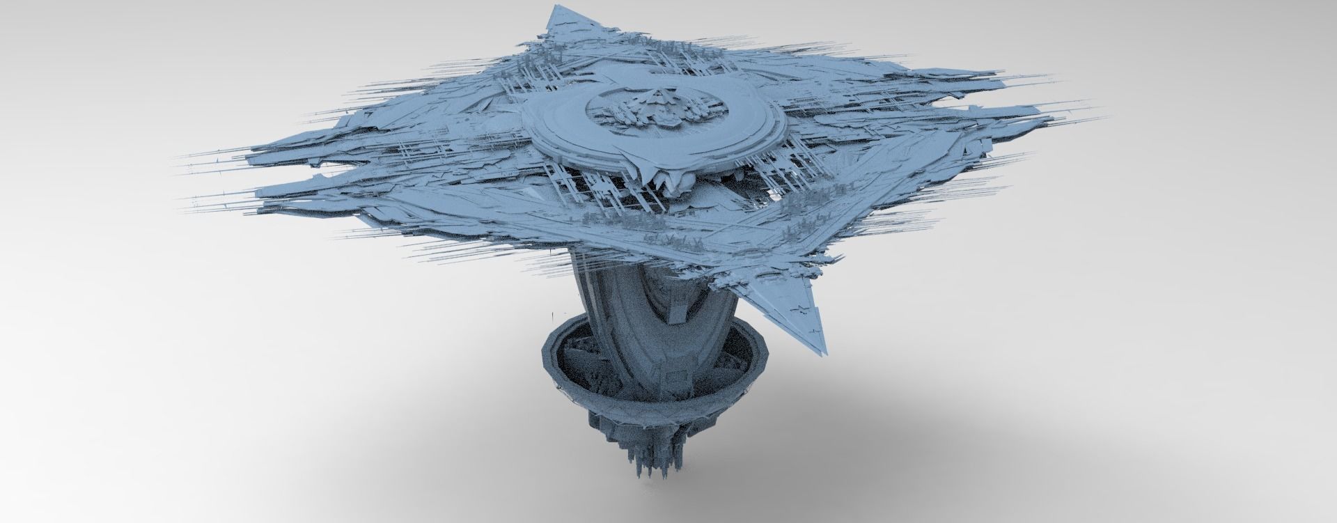 Sci Fi Locust hive Queen roof 3D model_1