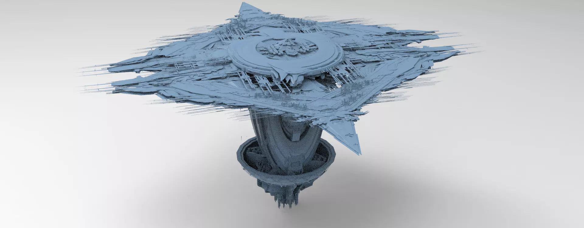 Sci Fi Locust hive Queen roof 3D model_0