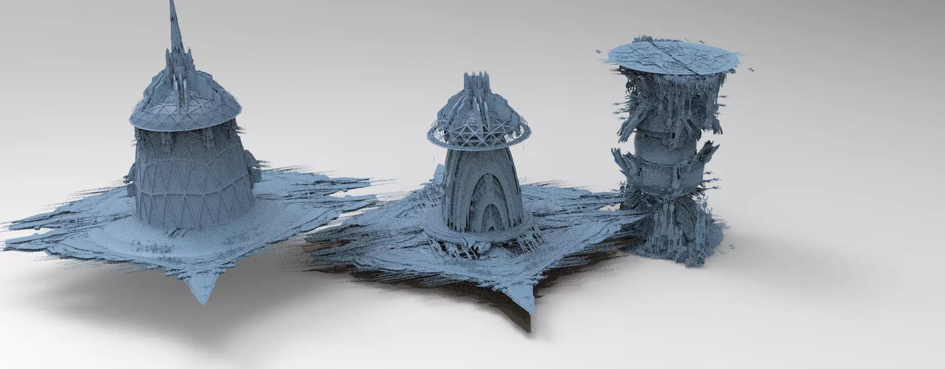 Sci Fi Locust hive centre 3 versions  3D model_0