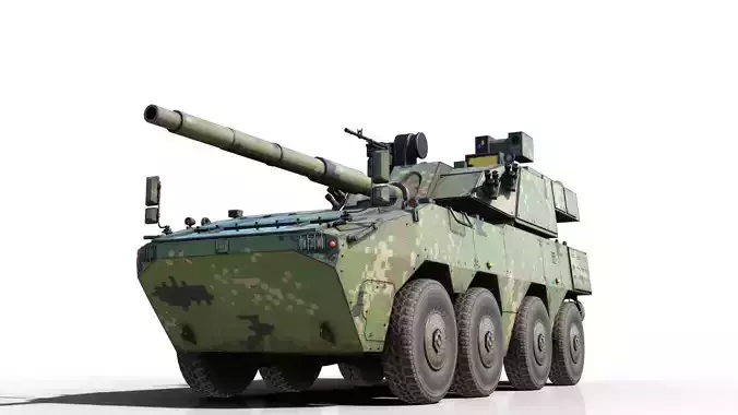 4 coatings of PLA Army ZTL191 ZTL-191 wheeled Tank Destroyer Low-poly 3D model