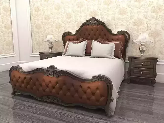 Classic European style Bed set 8 3D model