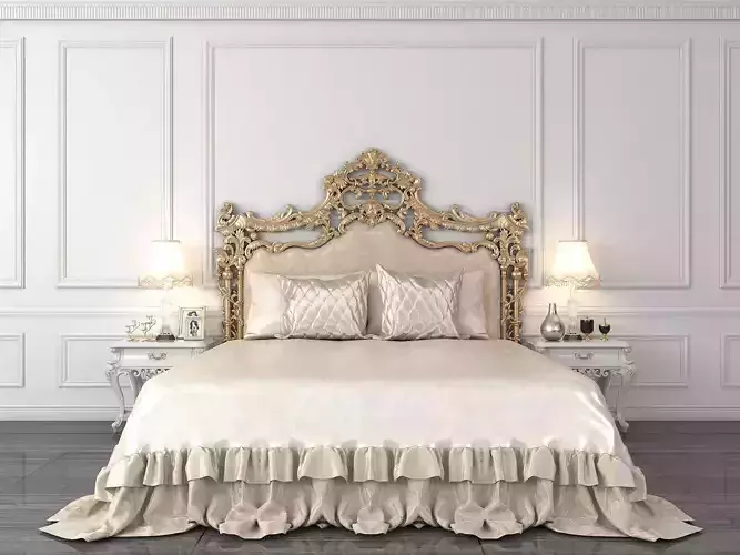 Classic European style Bed set 18 3D model