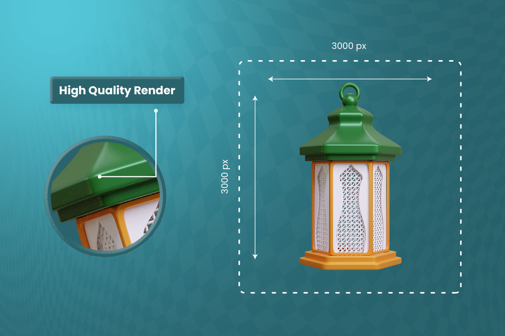 Islamic 3d Illustration  Icon Pack 3D model_3