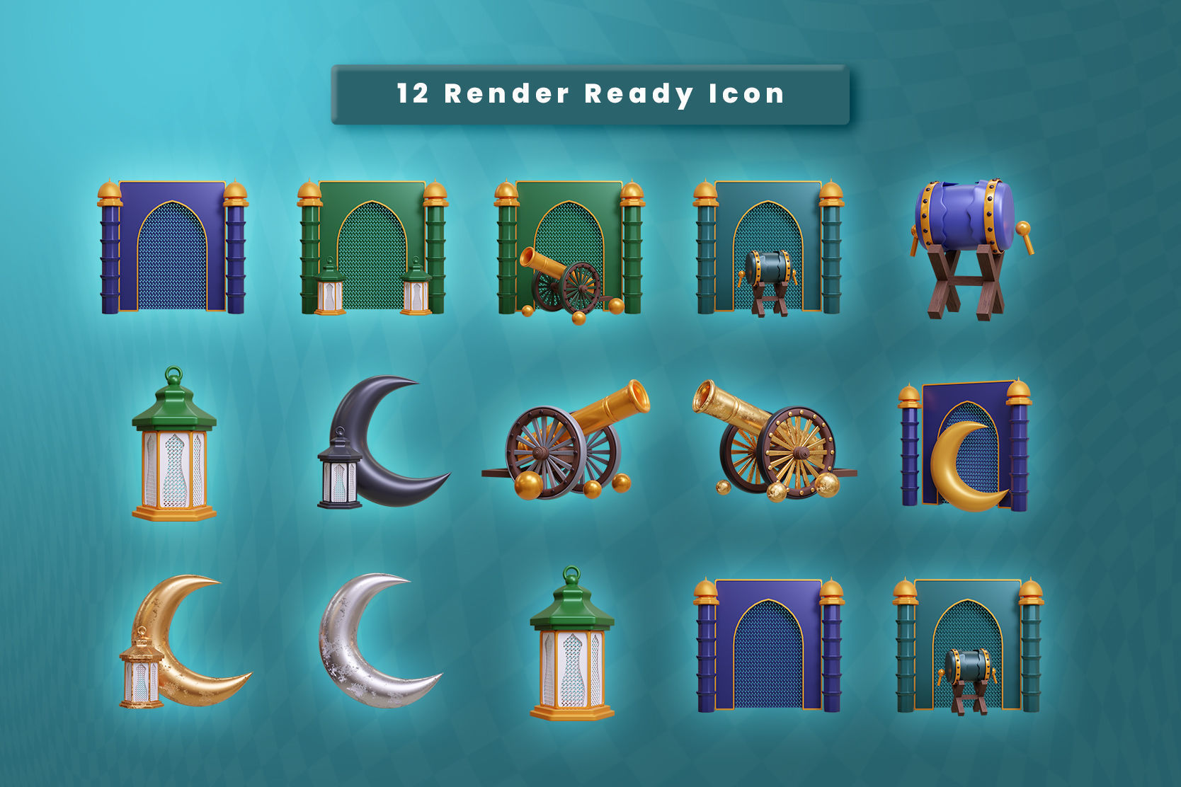 Islamic 3d Illustration  Icon Pack 3D model_1