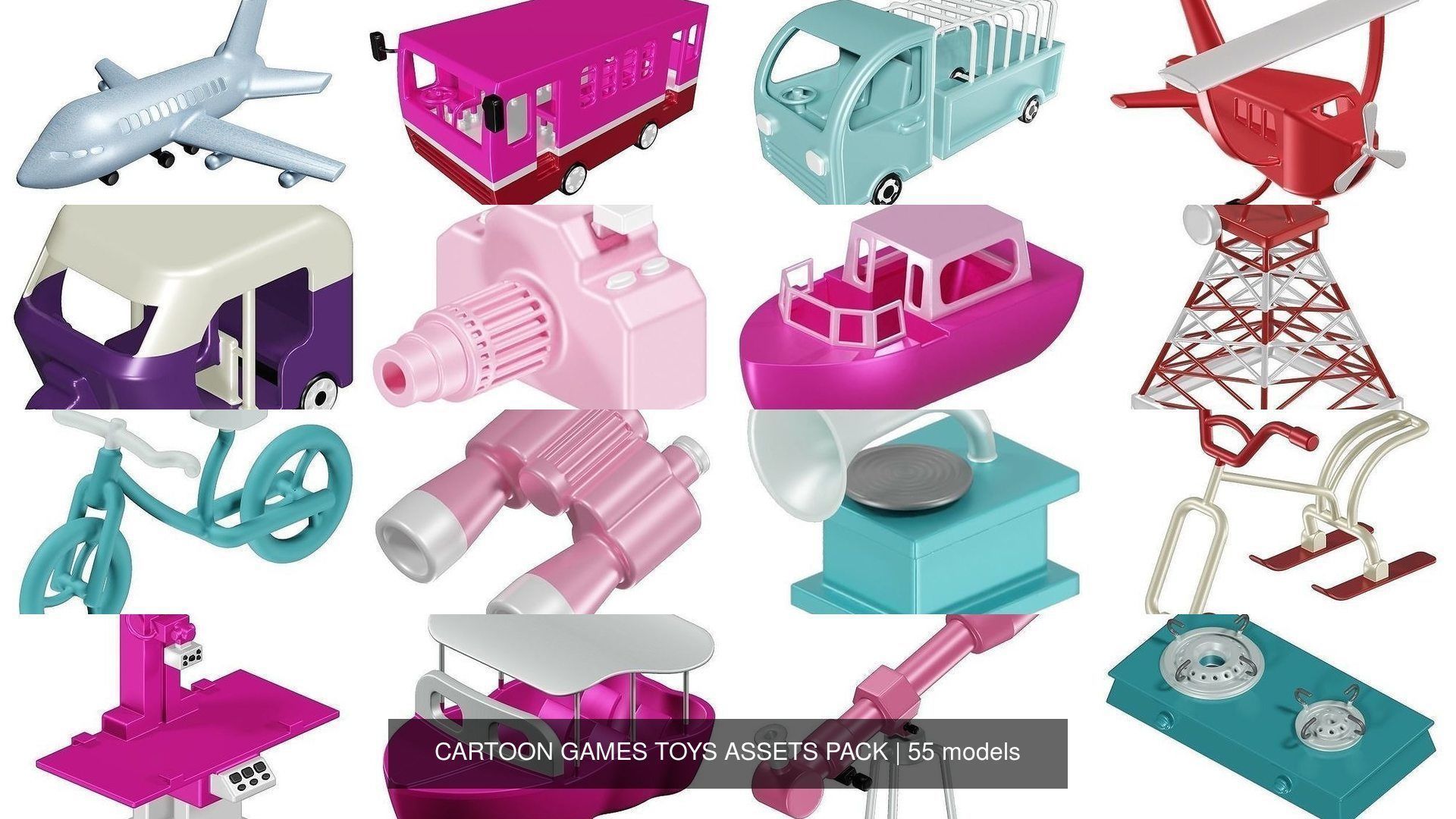 CARTOON GAMES TOYS ASSETS PACK 3D Model Collection_1