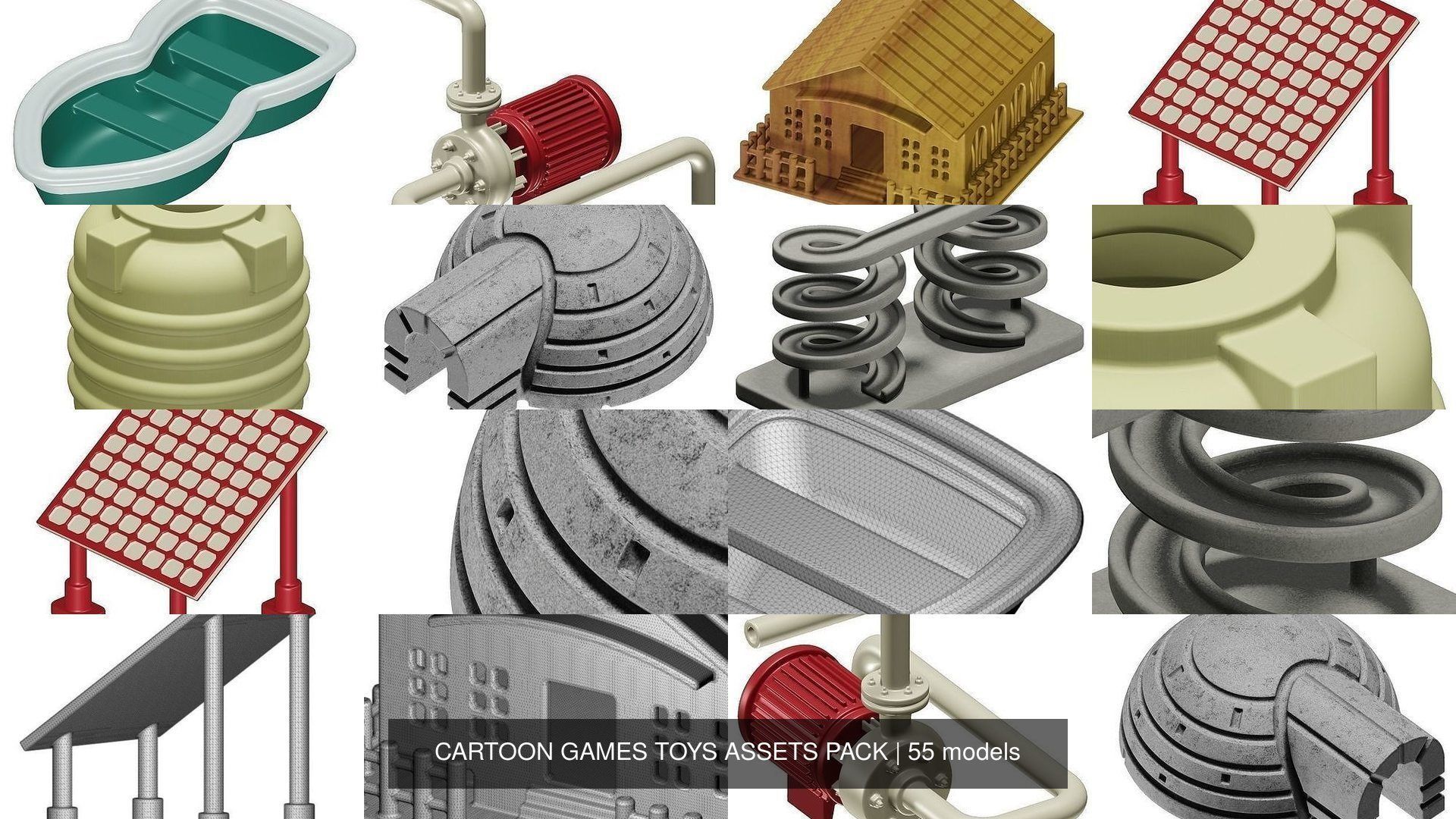 CARTOON GAMES TOYS ASSETS PACK 3D Model Collection_4