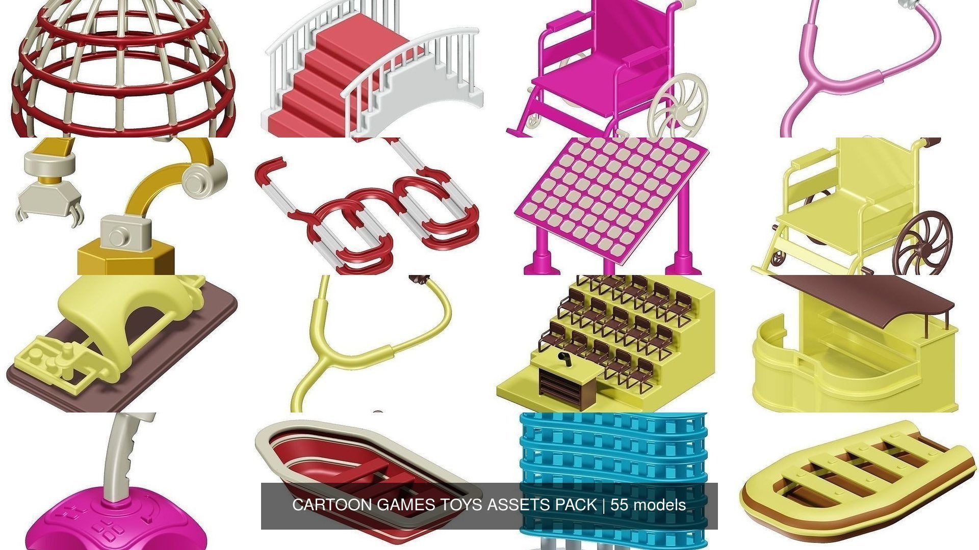 CARTOON GAMES TOYS ASSETS PACK 3D Model Collection_3