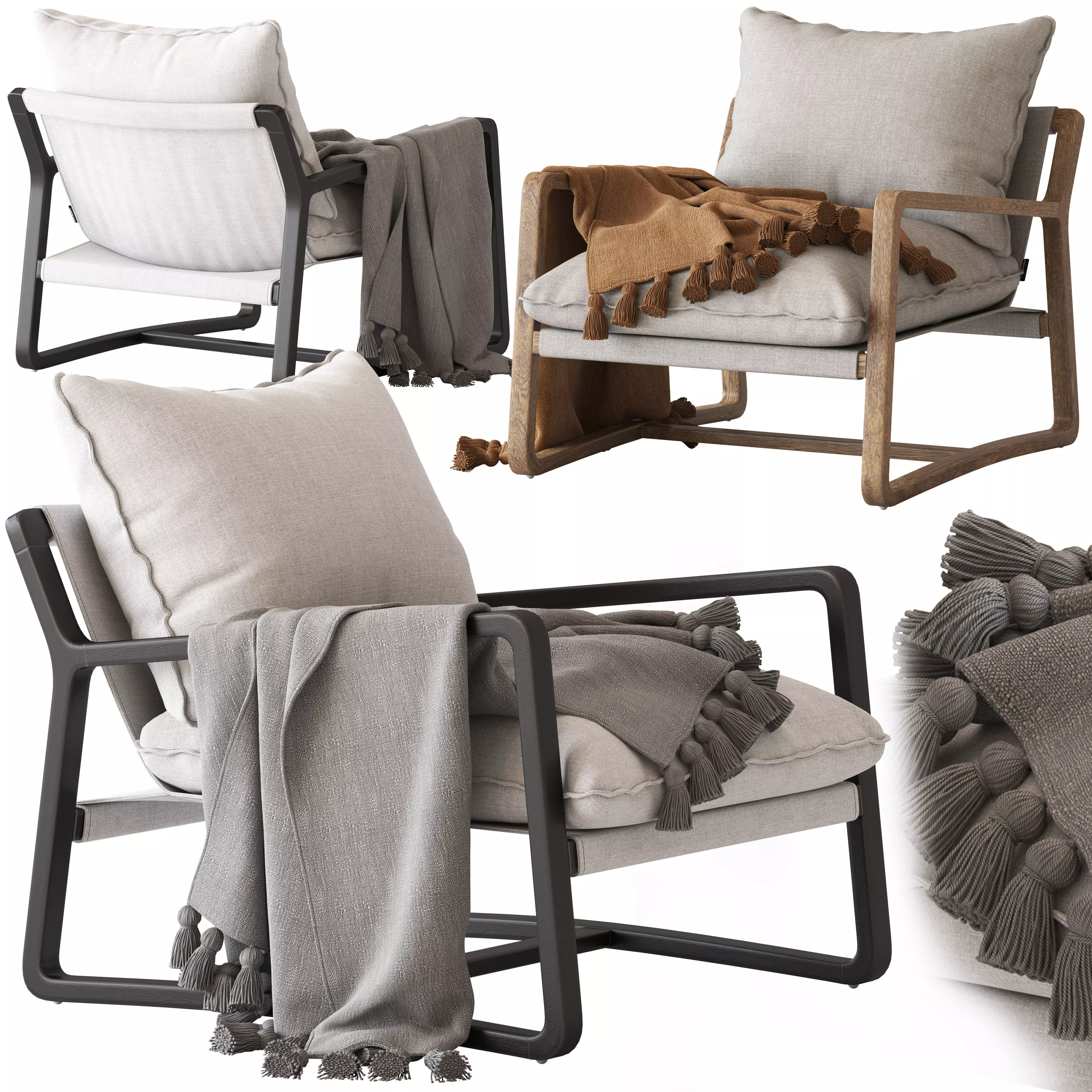 Coco Republic Bungalow Chair 3D model_0