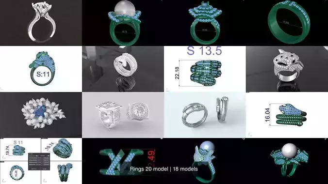 Rings 20 model 3D Model Collection