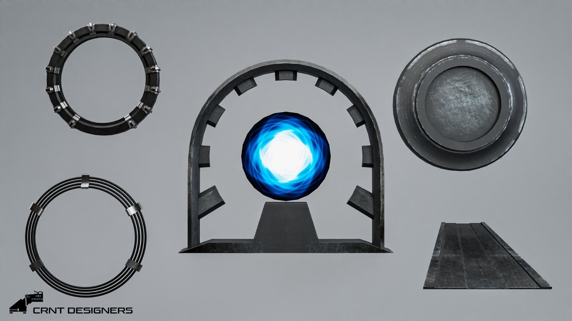 Sci-Fi Portal Low-poly 3D model_6