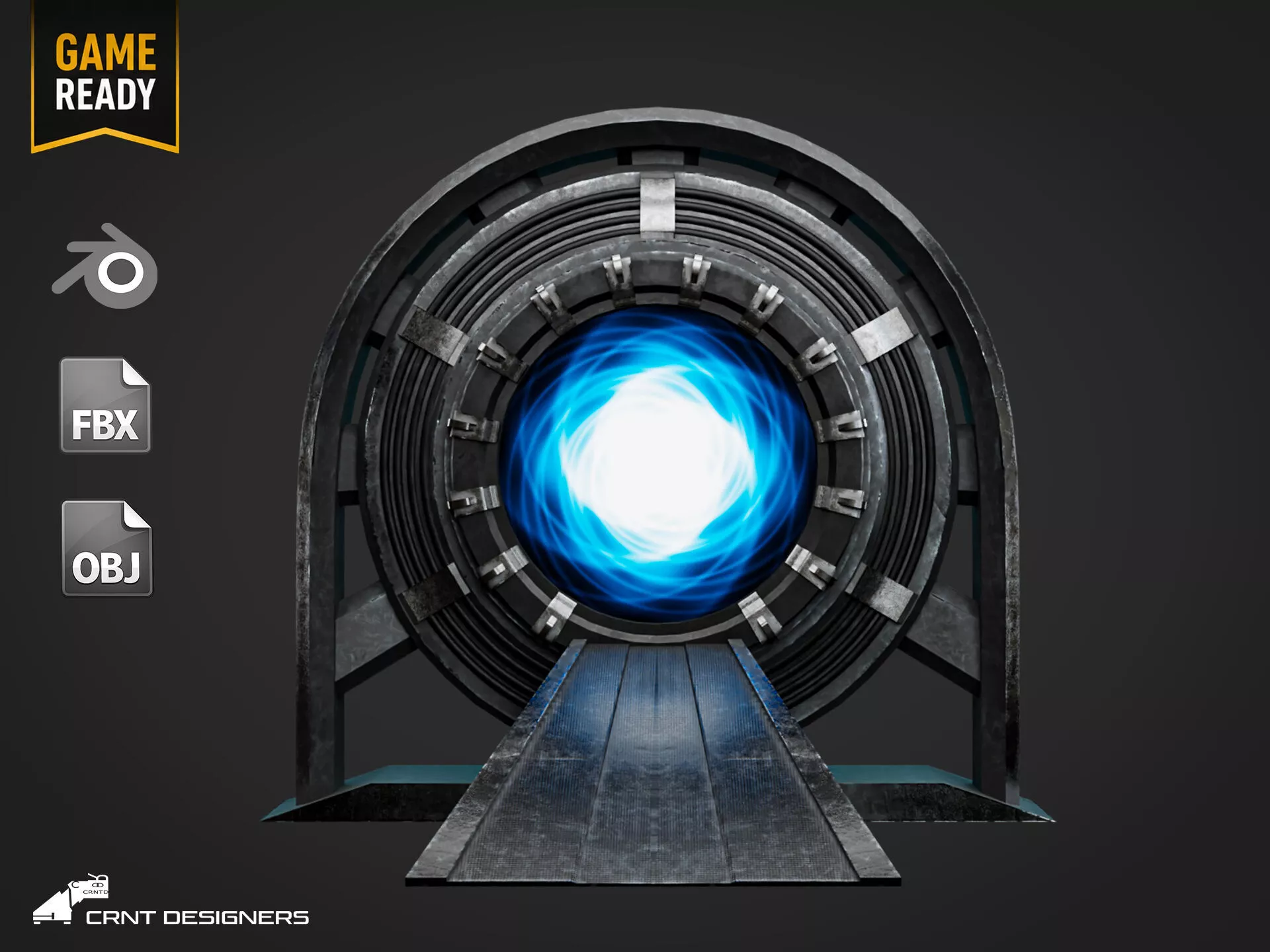 Sci-Fi Portal Low-poly 3D model