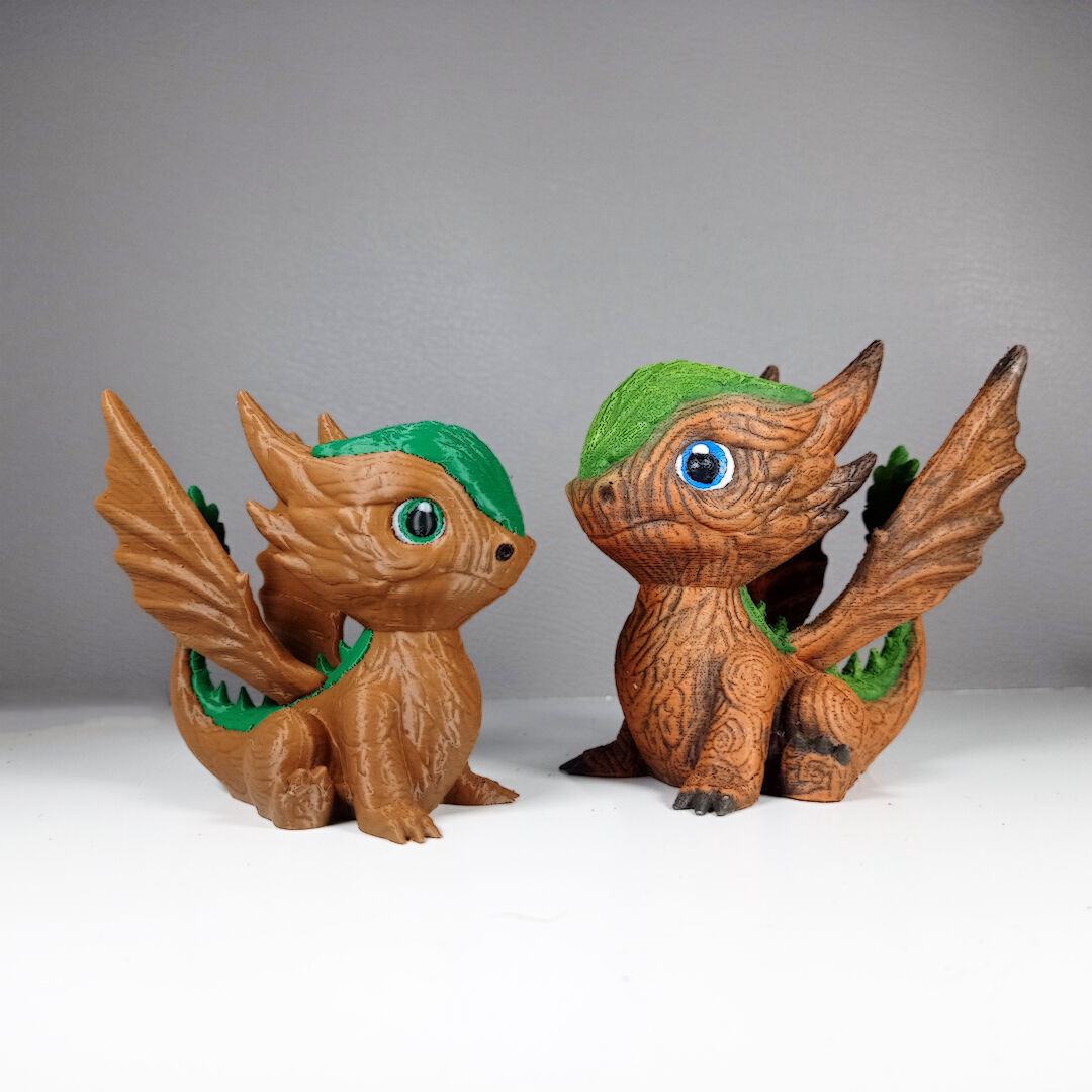 Cute Wood Dragon No Support Print In Place 3D print model_6