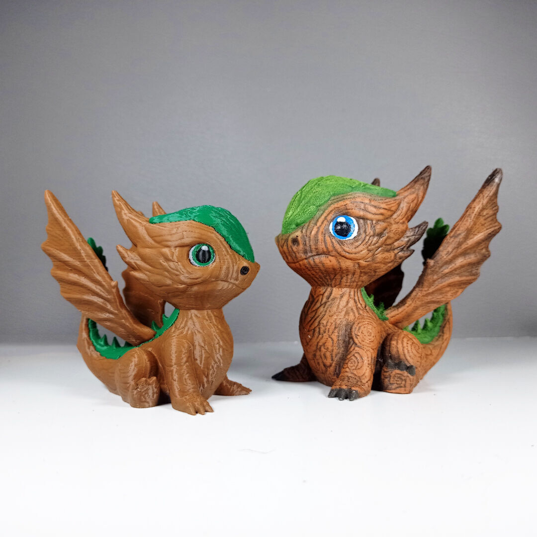 Cute Wood Dragon No Support Print In Place 3D print model_11