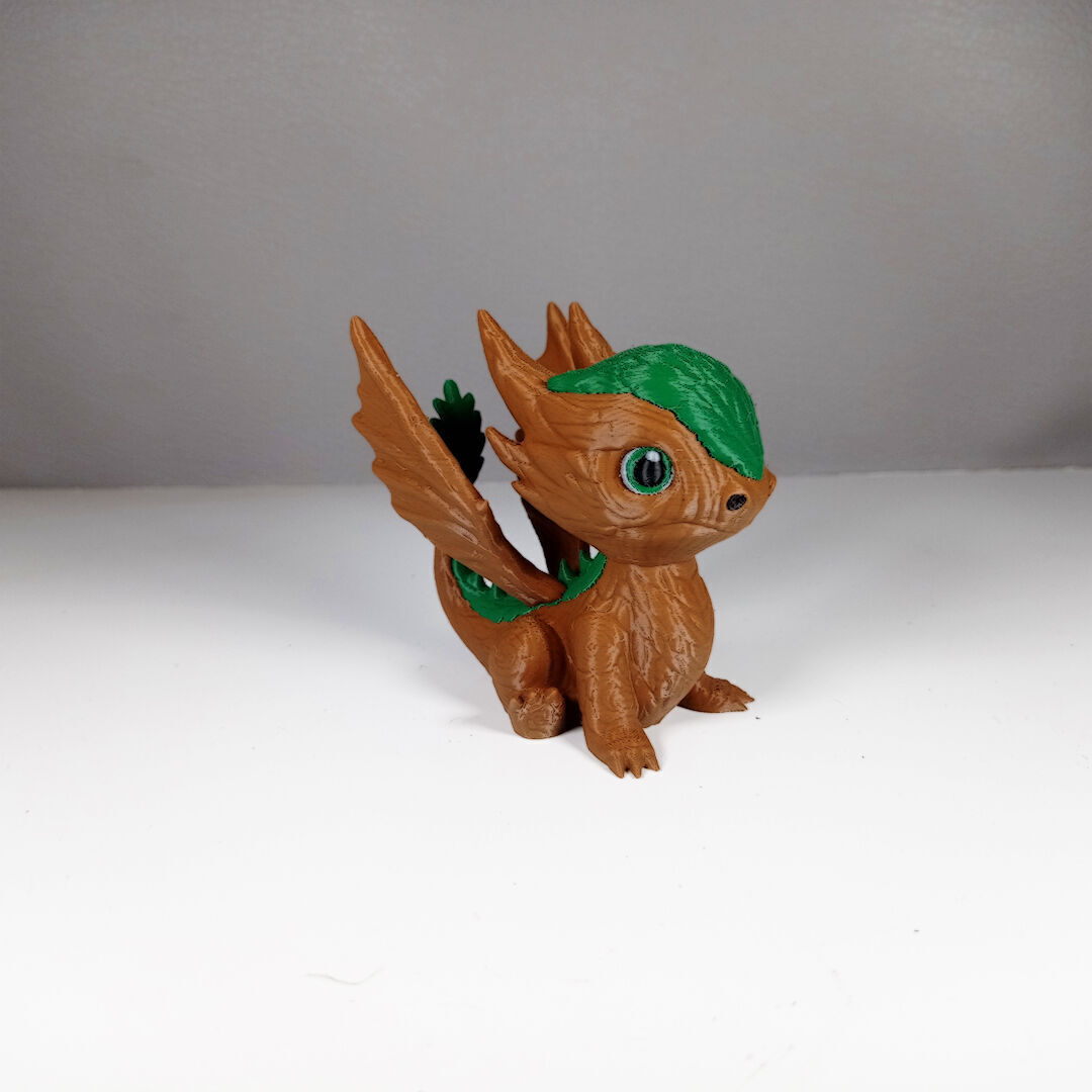 Cute Wood Dragon No Support Print In Place 3D print model_12