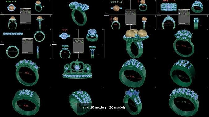 ring 20 models 3D Model Collection