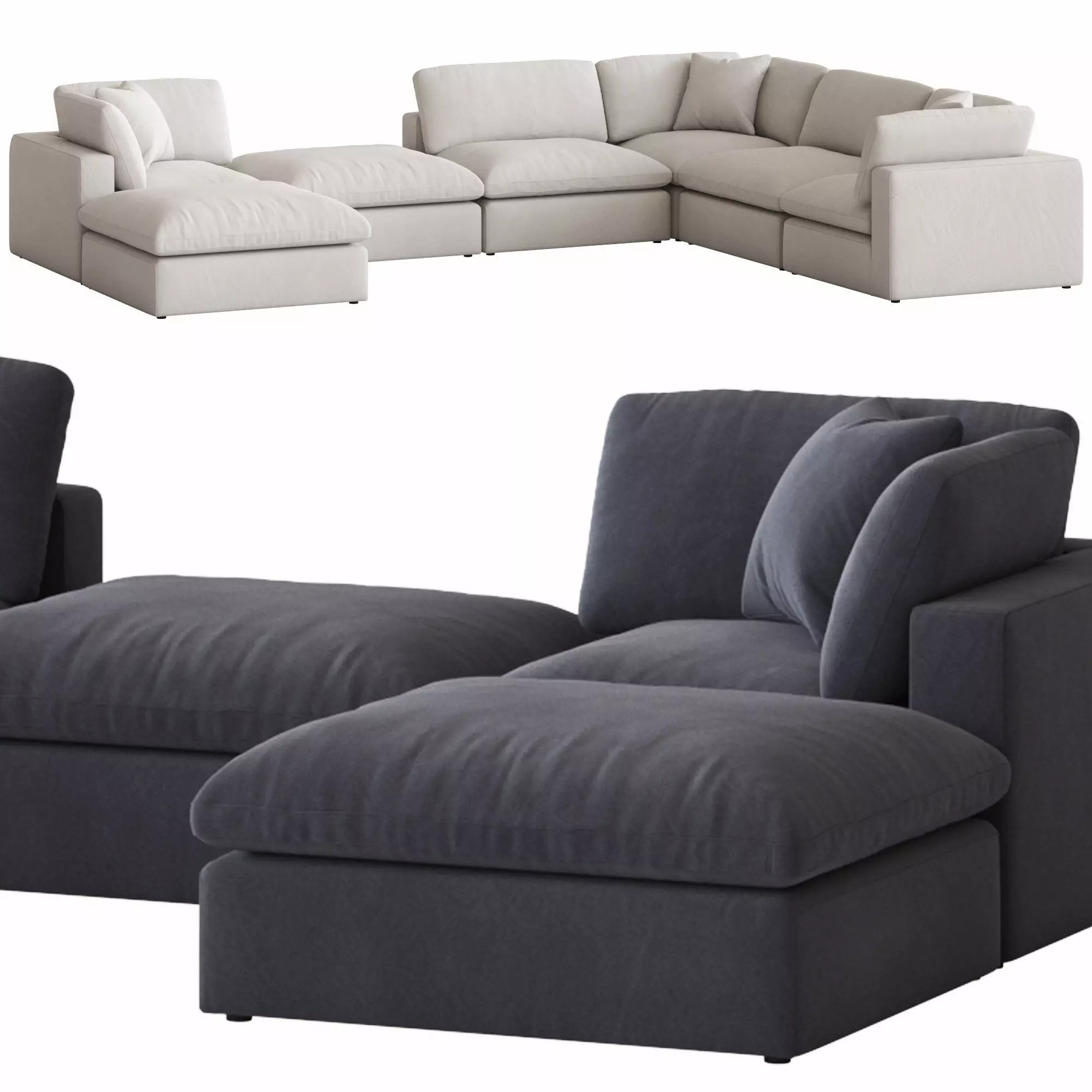 Coco Republic Dune Modular Sofa 3D model_0