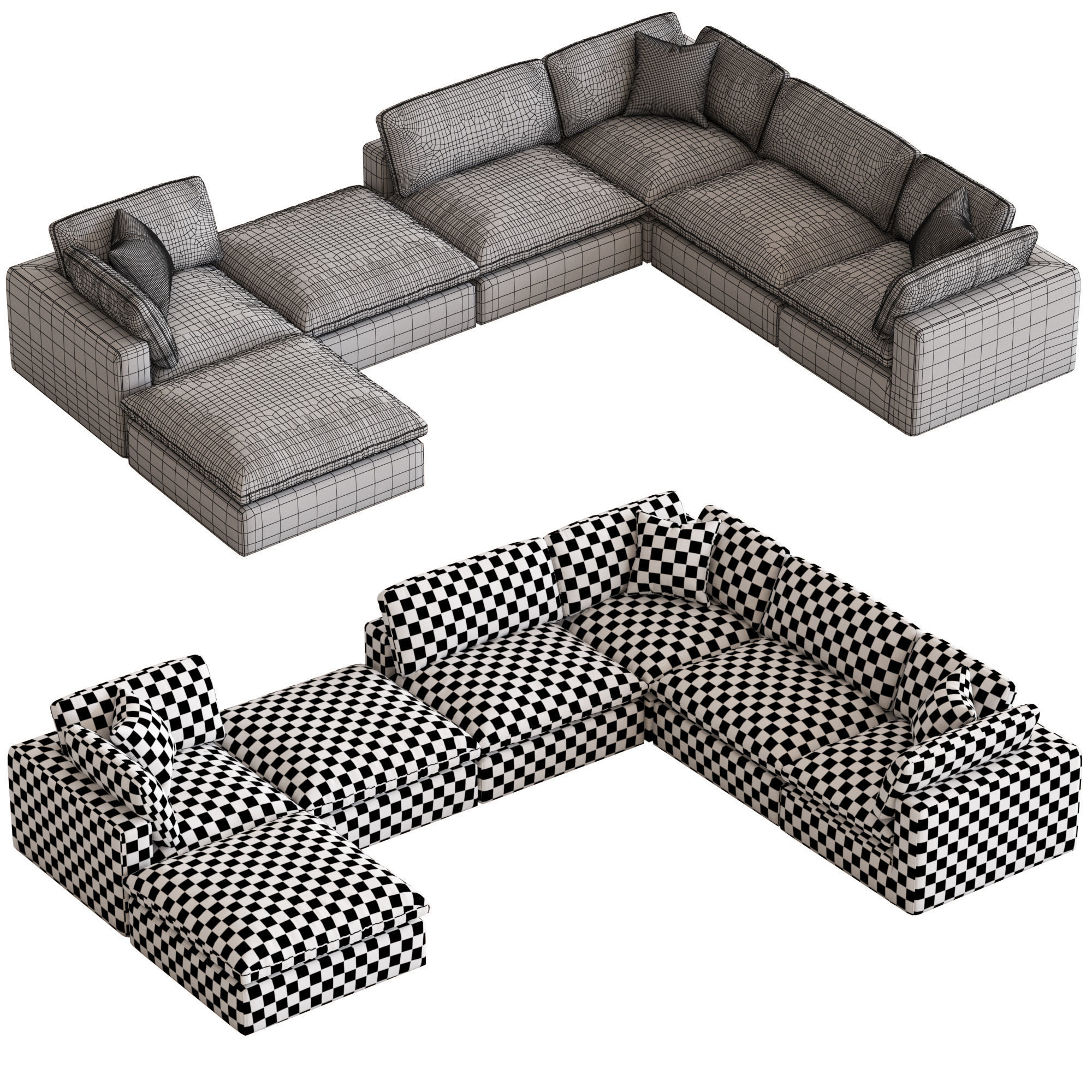 Coco Republic Dune Modular Sofa 3D model_5