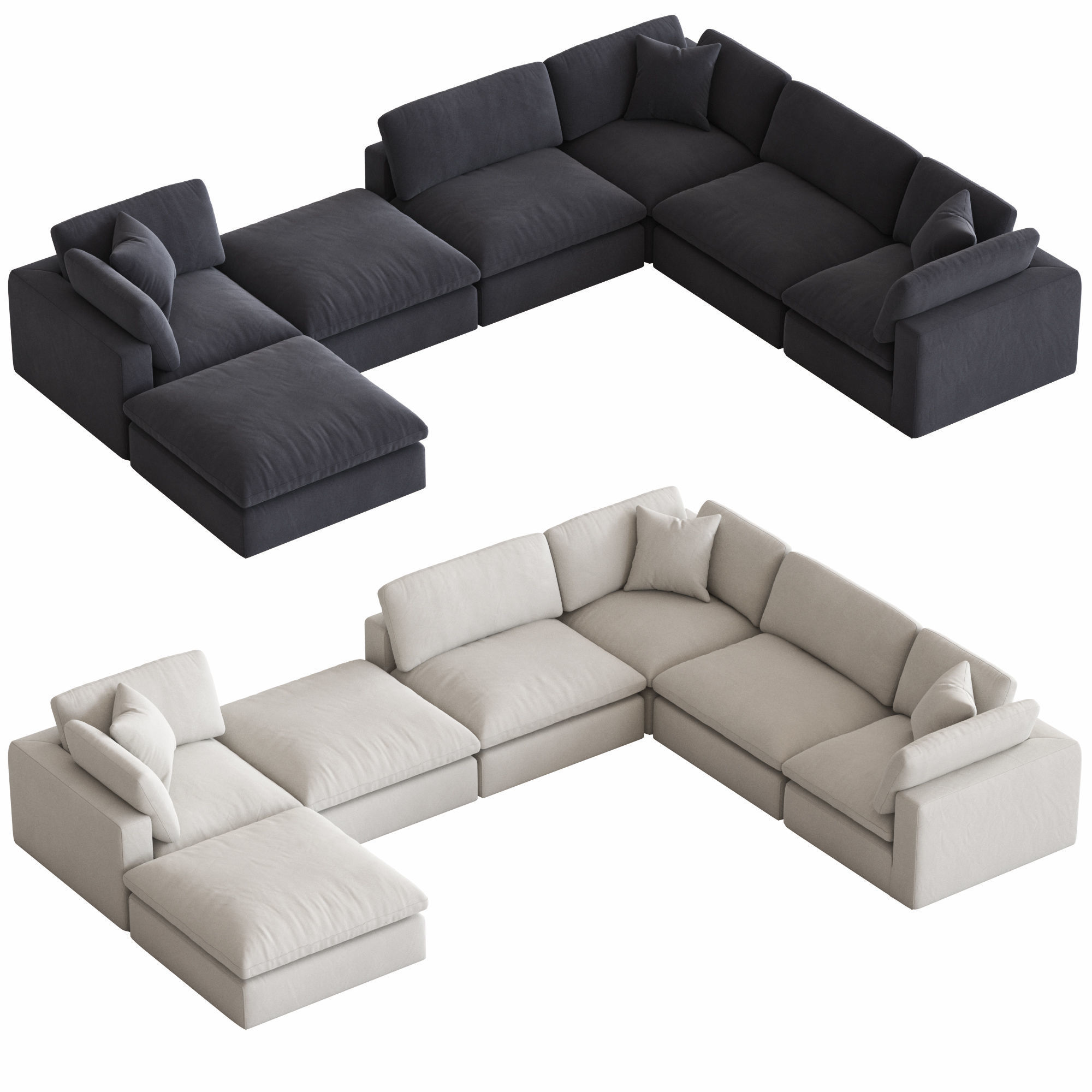 Coco Republic Dune Modular Sofa 3D model_2