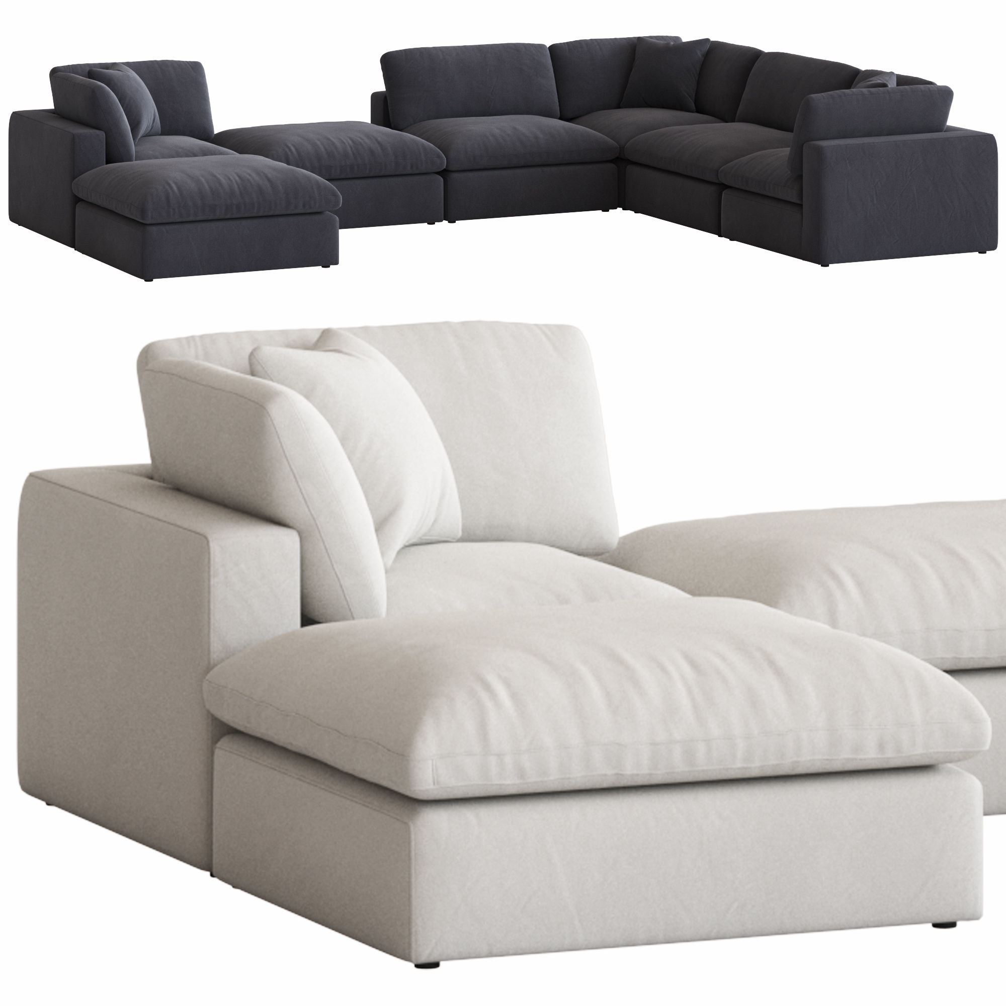Coco Republic Dune Modular Sofa 3D model_1