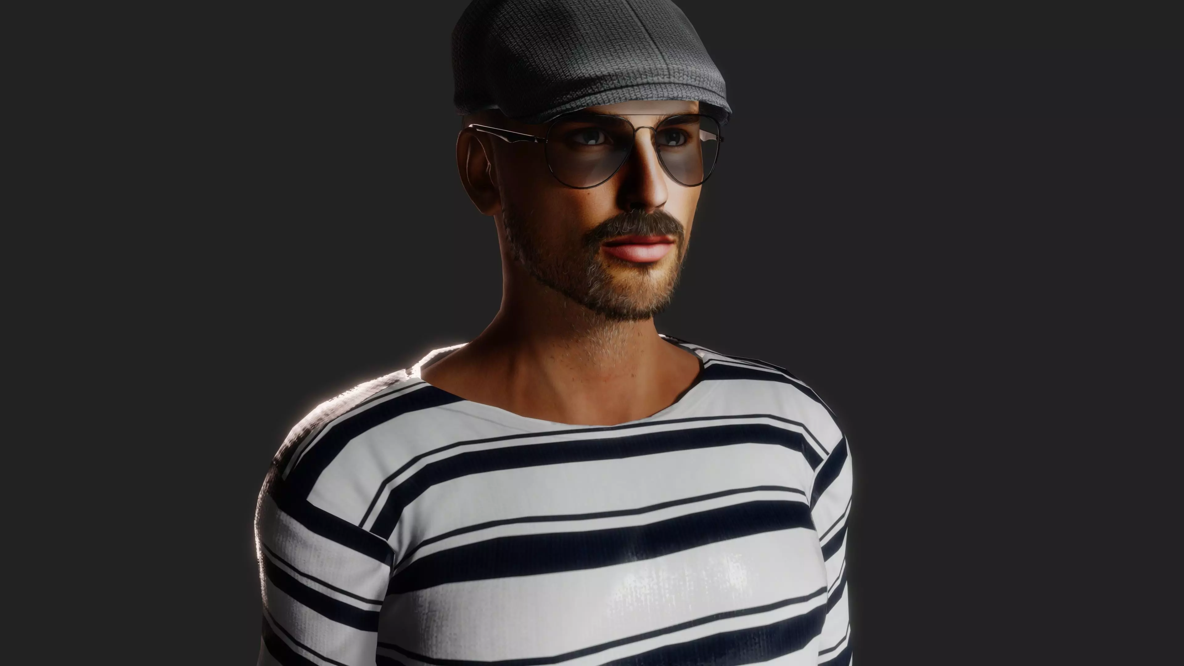 Urban chic male model 3D model_0