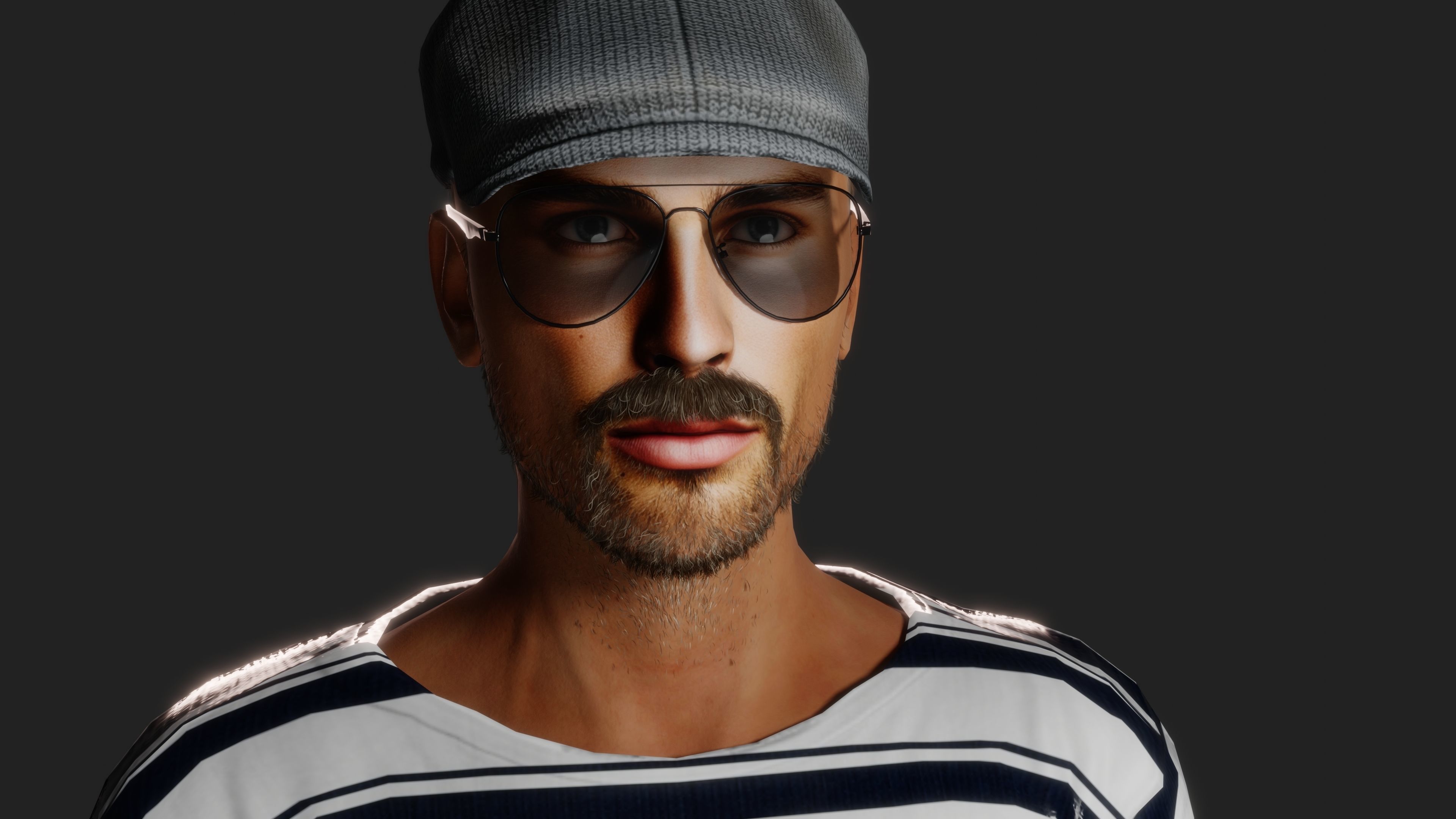 Urban chic male model 3D model_1